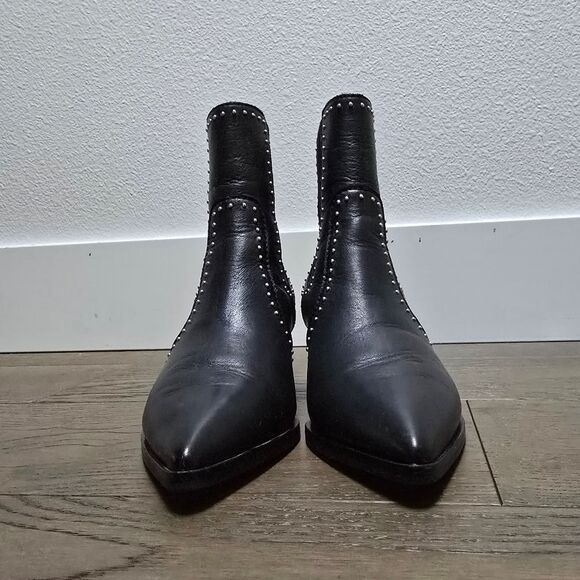 Paige Willa Studded Leather Western Chelsea Boot in Black - Picture 6 of 14